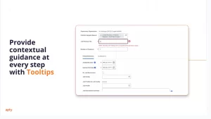 Contextual tool tip feature of Apty